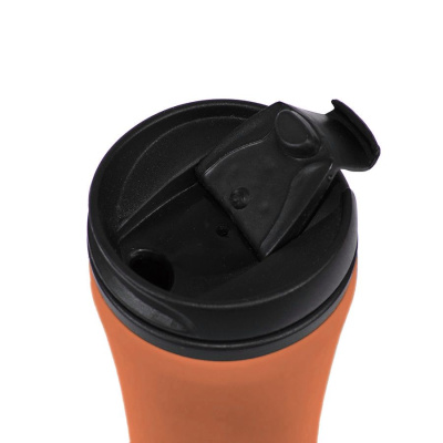 Термокружка FLOCK;  450 мл; оранжевый; пластик/металл