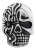 Кольцо ZIPPO, серебристое, в форме черепа, нержавеющая сталь, диаметр 22,3 мм