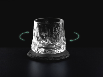 Вращающийся бокал для виски на сланцевом костере Bromo