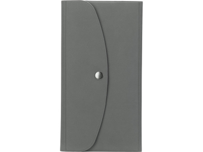 Органайзер для документов на кнопке с отделением для купюр и ручки, упаковка в индивидуальный пакет, серый