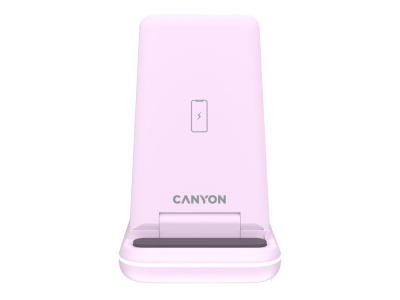 Беспроводное зарядное устройство 3-в-1 CANYON WS-304 (CNS-WCS304B), 15W, розовый