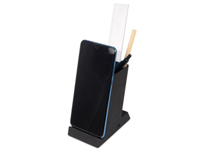 Беспроводная зарядка-подставка с подсветкой Glow box, черный (Р)