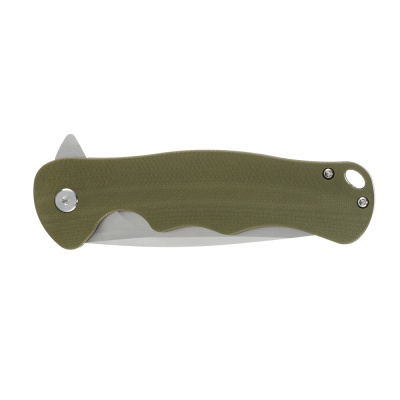 Нож складной Stinger, 115 мм (серебристый), сталь D2, материал рукояти: стеклотекстолит G10 (хаки), в картонной коробке