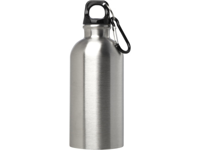Одностенная бутылка для воды с карабином Oregon, изготовленная из нержавеющей стали, сертифицированной по стандарту RCS, объемом 400 мл - Серебряный , размер 400 мл