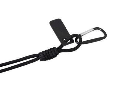 Брелок-веревочка на карабине Trinket, черный