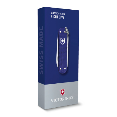 Нож-брелок VICTORINOX Classic SD Alox Colors "Night Dive", 58 мм, 5 функций, фиолетовый