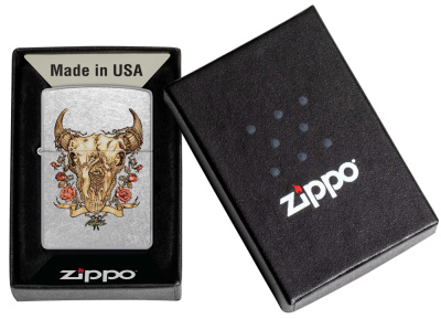 Зажигалка ZIPPO Rick Rietveld с покрытием Street Chrome, латунь/сталь, серебристая, 38x13x57 мм