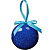 Елочное украшение ПРАЗДНИК, плоское, синий,  пластик, D8 см,