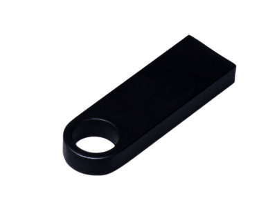 USB 2.0-флешка на 32 Гб с мини чипом и круглым отверстием, черный , размер 32ГБ