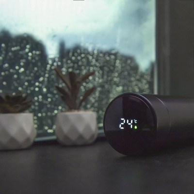 Термос THERMO с ситечком и индикатором температуры, 500 мл; нержавеющая сталь