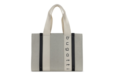 Сумка-шопер женская BUGATTI АМБРА | AMBRA, бежево-черный цвет, хлопок/полиэстер, 36,5х19х27 см