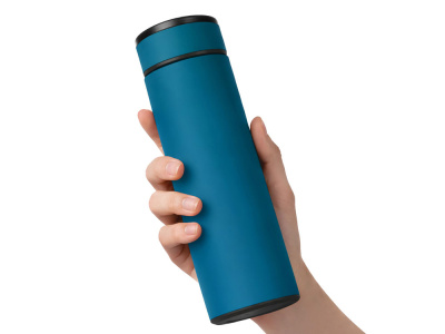 Термос Confident с покрытием soft-touch 420мл, индиго