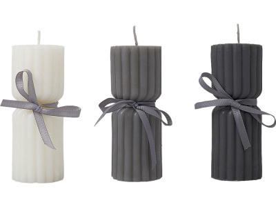 Набор свечей с гранями Vela, темно-серый, белый