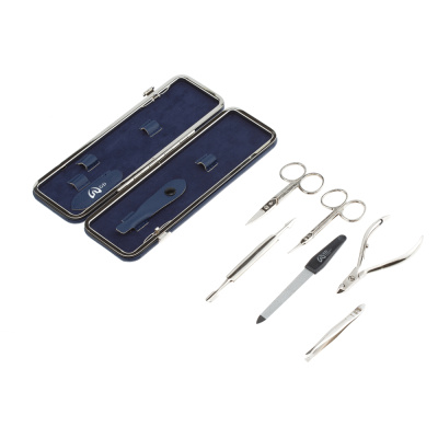 Маникюрный набор GD, 6 пр. Футляр: искусственная кожа, цвет синий