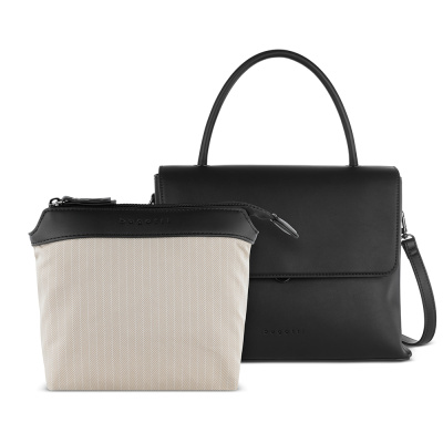 Сумка женская BUGATTI ИЛЬВА | ILVA, черная, полиуретан, 30,5х14х24,5 см