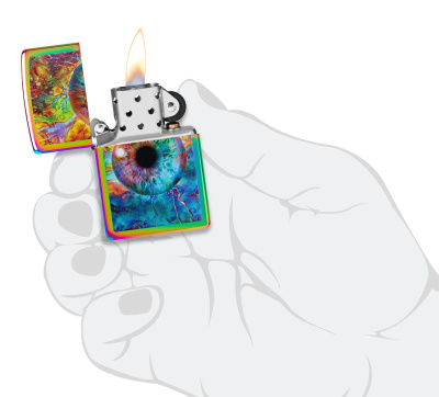 Зажигалка ZIPPO Spacey Eye с покрытием Multi Color, латунь/сталь, разноцветная, глянцевая, 38x13x57 мм