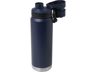 Бутылка для воды с вакуумной изоляцией Fortis/Фортис объемом 700 мл из меди и переработанной нержавеющей стали, сертифицированной по стандарту RCS, темно-синий