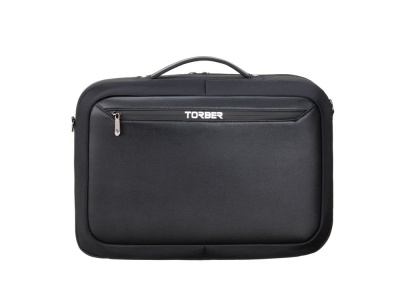Сумка для ноутбука TORBER ВОЯЖ 15.6'', чёрный, нейлон/микрофибра, 44 х 10 х 32 см, 12л