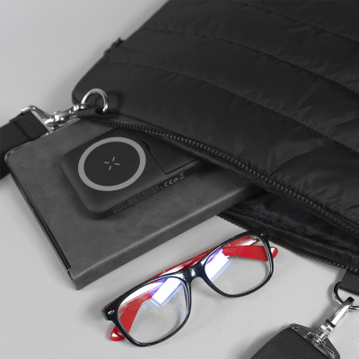 Конференц-сумка"MIX", чёрный, 38 х 30 х 1,5 см, 100% нейлон