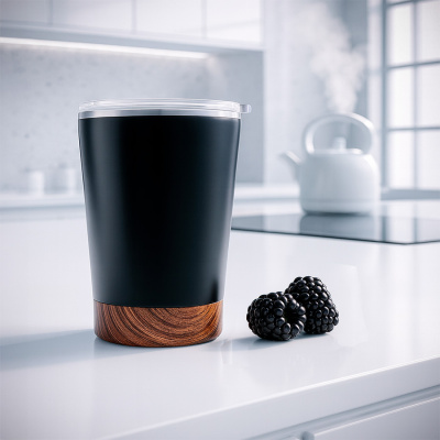 Термокружка CARBON, сталь, черный, 350 мл