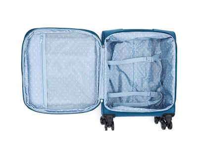 Чемодан TORBER ВИВИ, синий, полиэстер, 39 х 20 х 54 см, 36 л , размер S