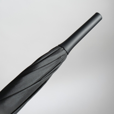 Зонт-трость "Reflect", полуавтомат, эпонж, чёрный со светоотражающей окантовкой в чехле с ручкой