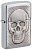 Зажигалка ZIPPO Skull Design с покрытием Brushed Chrome, латунь/сталь, серебристая, 38x13x57 мм