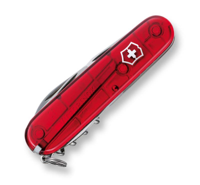 Нож перочинный VICTORINOX Spartan, 91 мм, 12 функций, полупрозрачный красный
