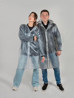 Дождевик Providence, прозрачный/черный с чехлом , размер M-L