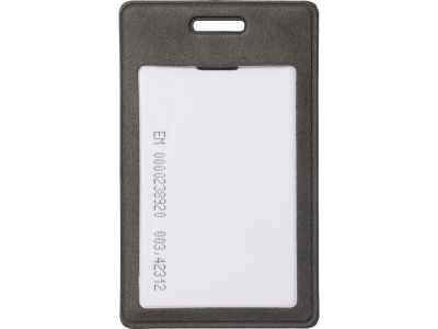 Вертикальный чехол для пропуска из экокожи Alicante, темно-серый