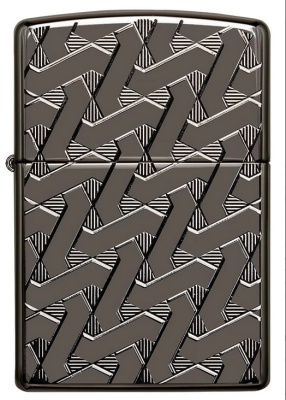 Зажигалка ZIPPO Armor® с покрытием High Polish Black Ice®, латунь/сталь, чёрная, 38x13x57 мм