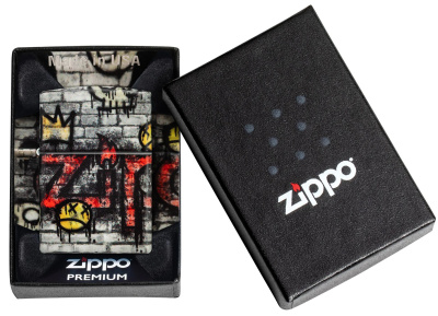 Зажигалка ZIPPO Graffiti King с покрытием 540 Matte, латунь/сталь, разноцветная, матовая, 38x13x57 мм