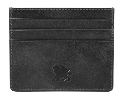 Портмоне для кредитных карт Mano "Don Luca", натуральная кожа в черном цвете, 10,3 х 8,3 см