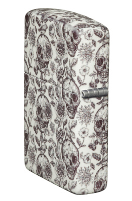 Зажигалка ZIPPO Skeleton с покрытием Glow in the Dark Green, латунь/сталь, серая, 38x13x57 мм